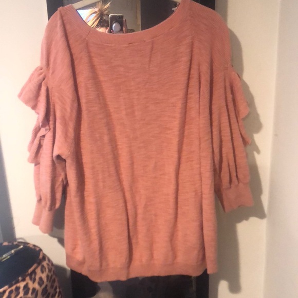 Open Ruffled Sleeve Sweater - Picture 6 of 6